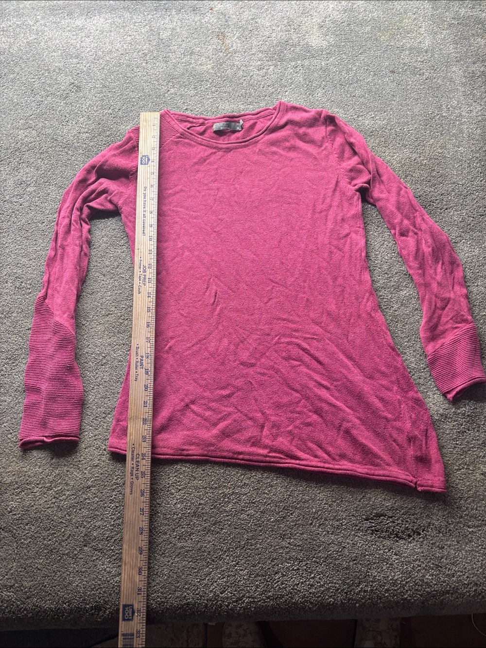 Prana women medium Raspberry Long-Sleeve Crewneck Top